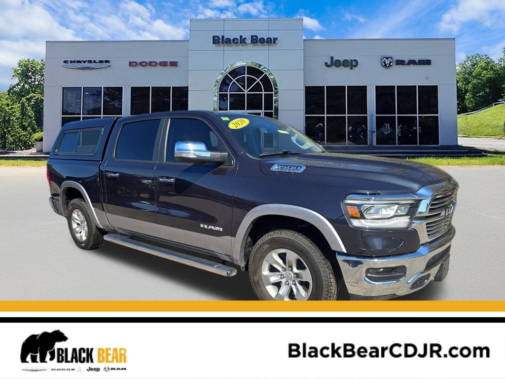 Gray (Maximum Steel Metallic Clearcoat) 2020 RAM 1500 Laramie Crew Cab 4WD Pickup Truck Four-Wheel Drive 8-Speed Automatic