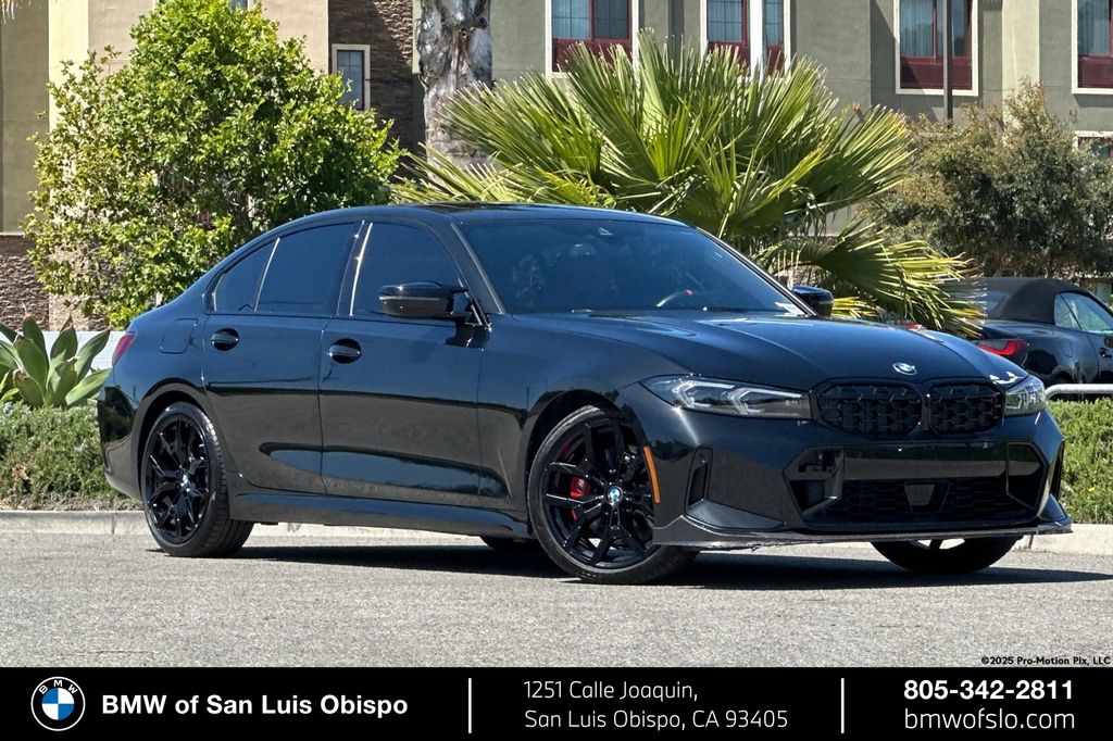 Black Sapphire Metallic 2025 BMW 3 Series M340i RWD Sedan Rear-Wheel Drive 8-Speed Automatic