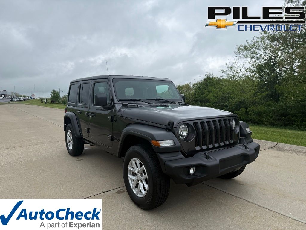 Gray (Granite Crystal Metallic Clearcoat) 2023 Jeep Wrangler Sport S 4-Door 4WD SUV / Crossover Four-Wheel Drive 8-Speed Automatic