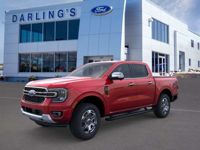 Ruby Red Metallic 2025 Ford Ranger Lariat SuperCrew 4WD Pickup Truck Four-Wheel Drive Automatic