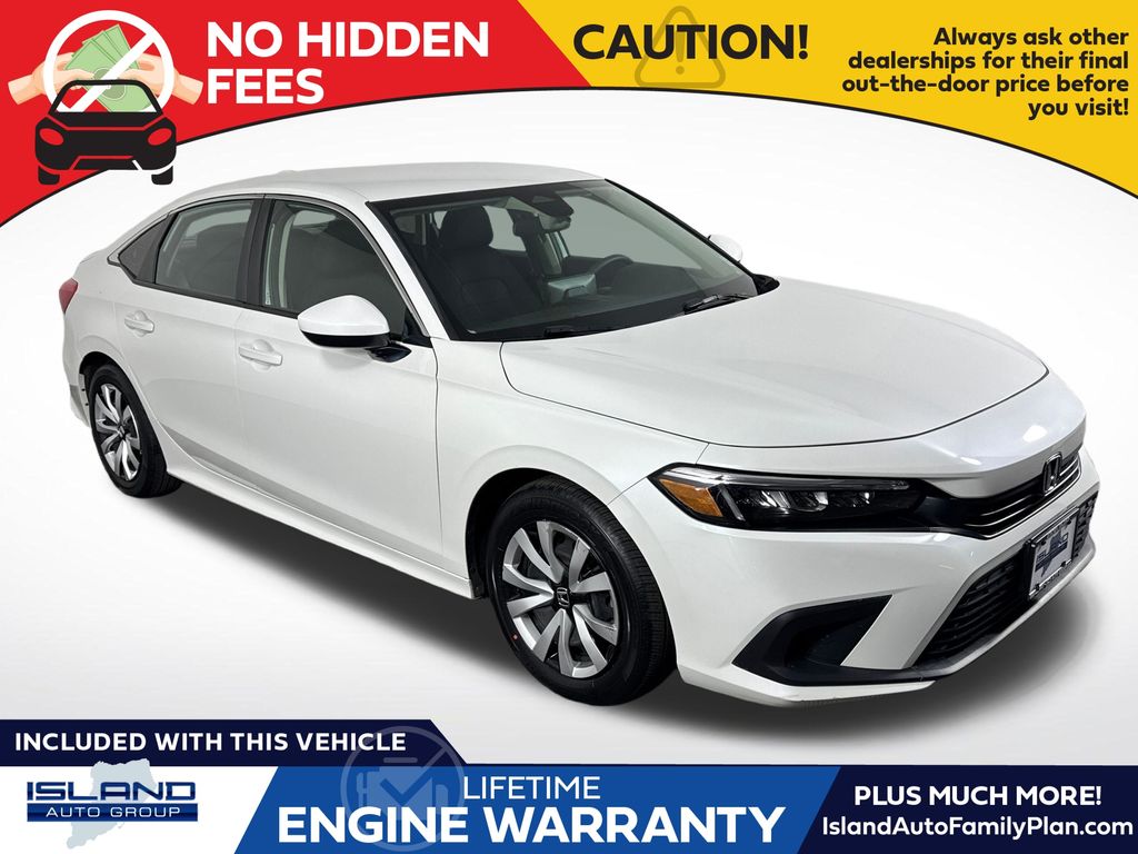 White 2023 Honda Civic Sedan Front-Wheel Drive Continuously Variable Transmission