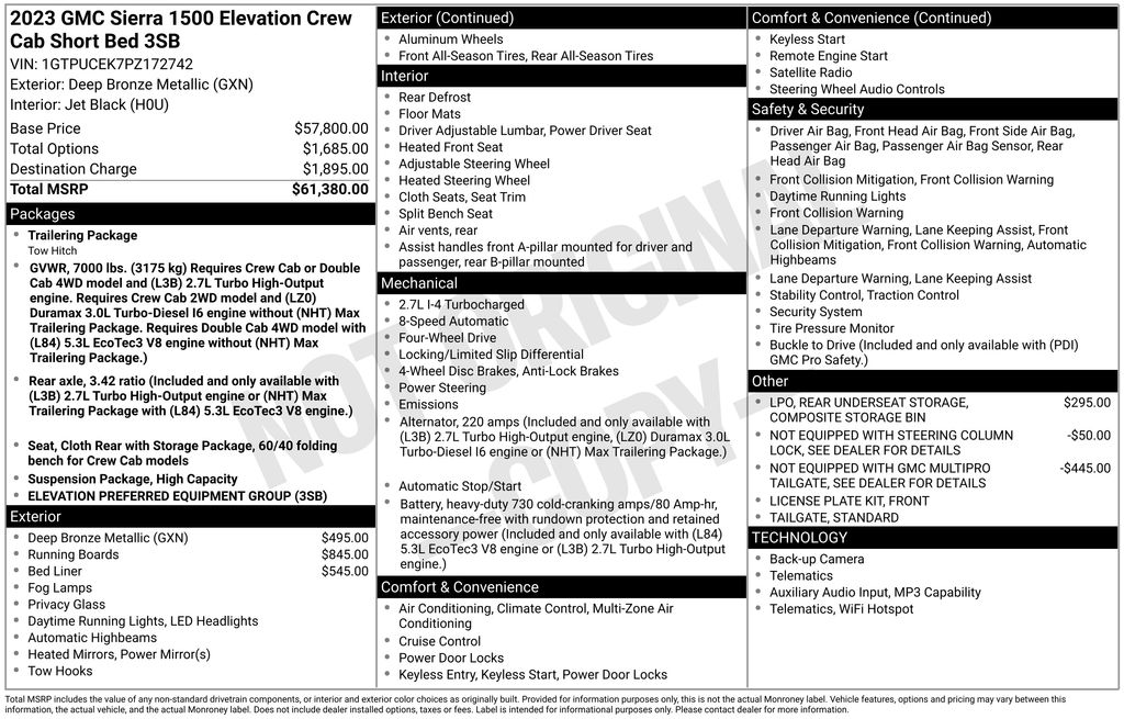 Used 2023 GMC Sierra 1500 Elevation 4D Crew Cab