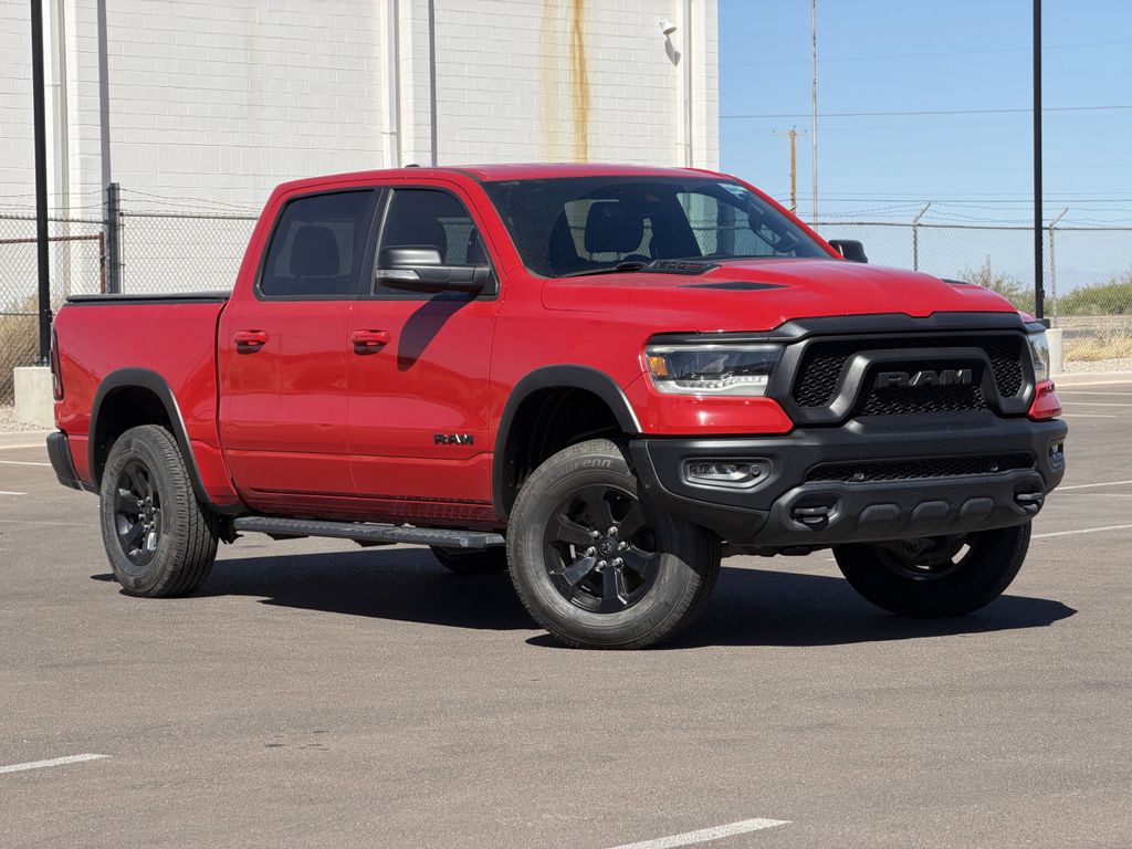 Flame Red Clearcoat 2021 RAM 1500 Rebel Crew Cab 4WD Pickup Truck Four-Wheel Drive 8-Speed Automatic