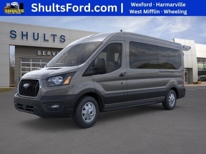 Gray Metallic 2025 Ford Transit Passenger 350 XL Medium Roof LB AWD Van All-Wheel Drive