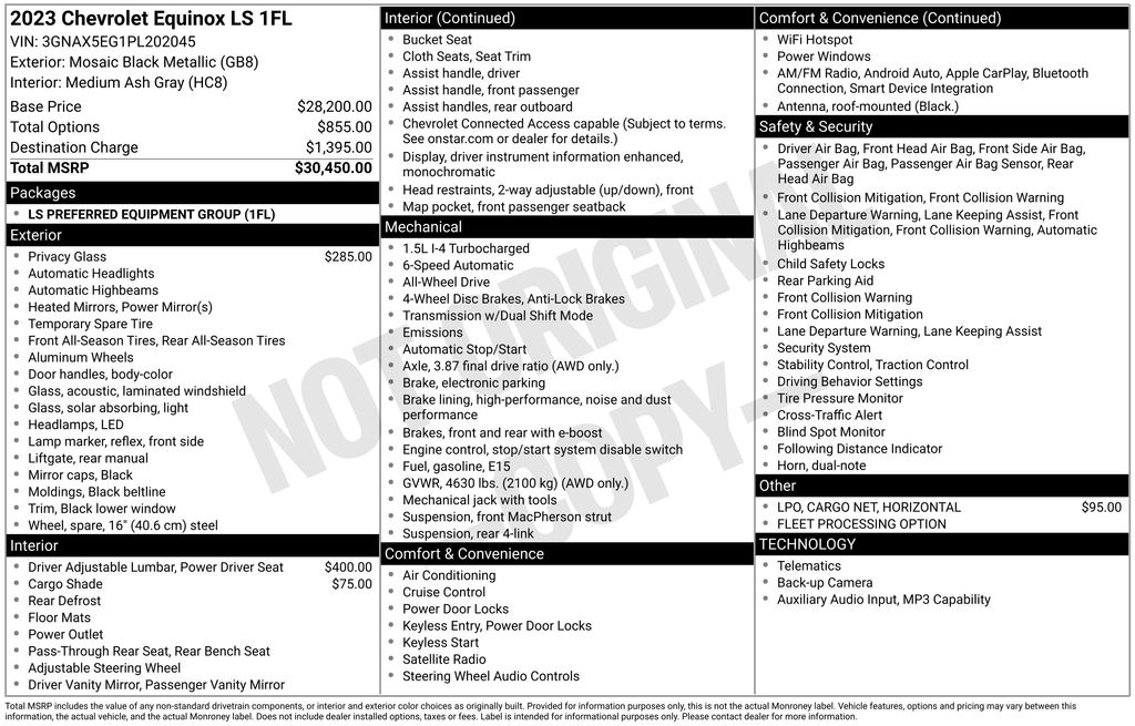 used 2023 Chevrolet Equinox car, priced at $17,200