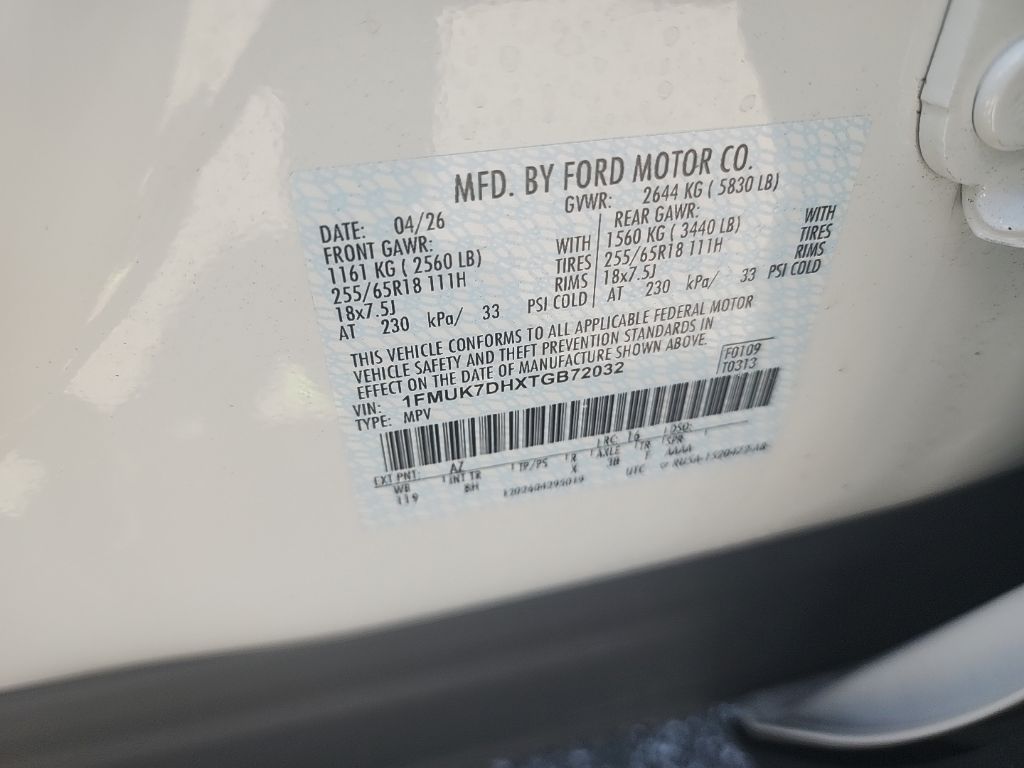 2026 White Metallic Ford Explorer Active RWD SUV