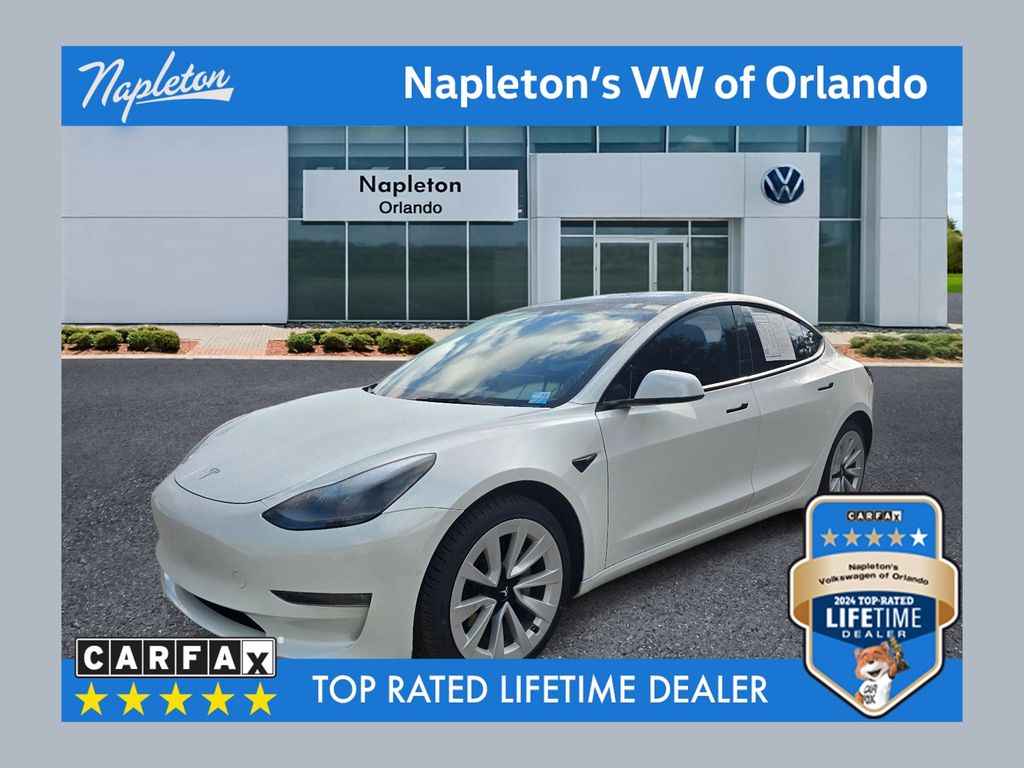 White 2022 Tesla Model 3 Long Range AWD Sedan All-Wheel Drive 1-Speed Automatic
