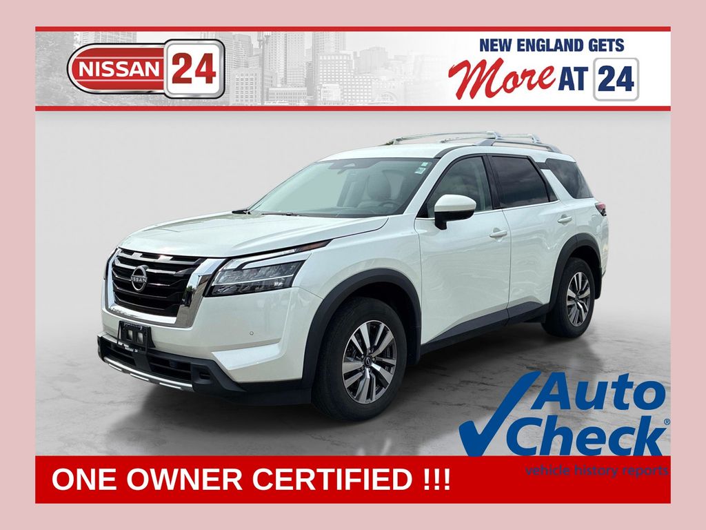 Pearl White 2023 Nissan Pathfinder SUV / Crossover All-Wheel Drive 9-Speed Automatic