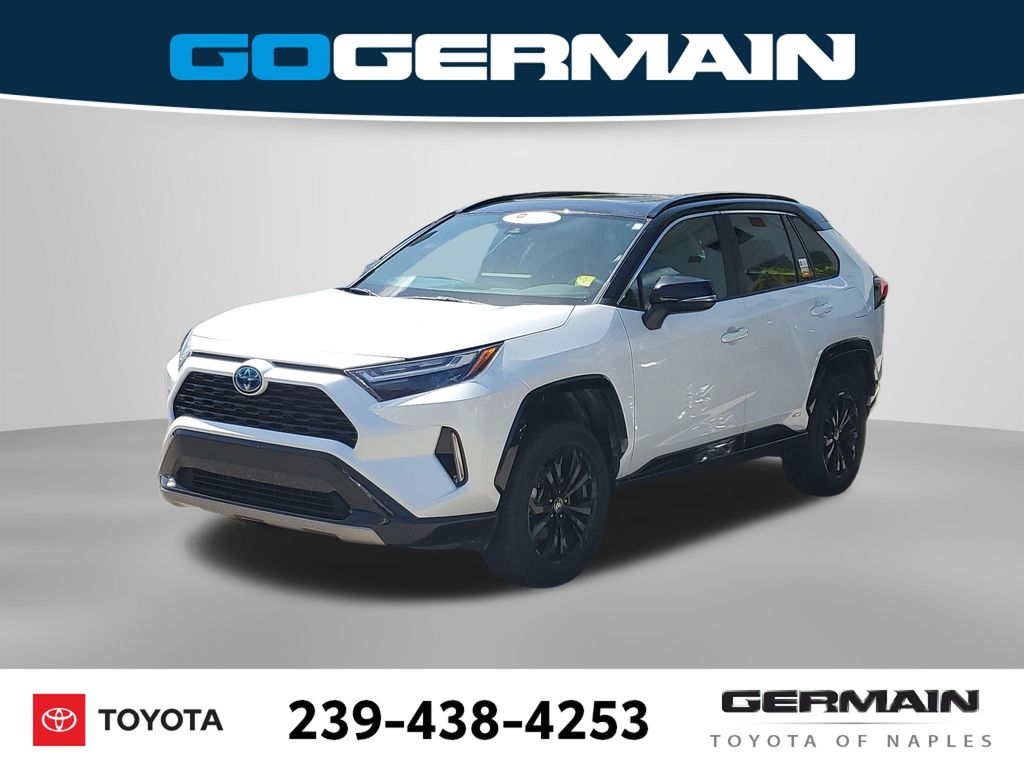 Wind Chill Pearl/Midnight Black Metallic 2023 Toyota RAV4 Hybrid SUV / Crossover All-Wheel Drive Continuously Variable Transmission