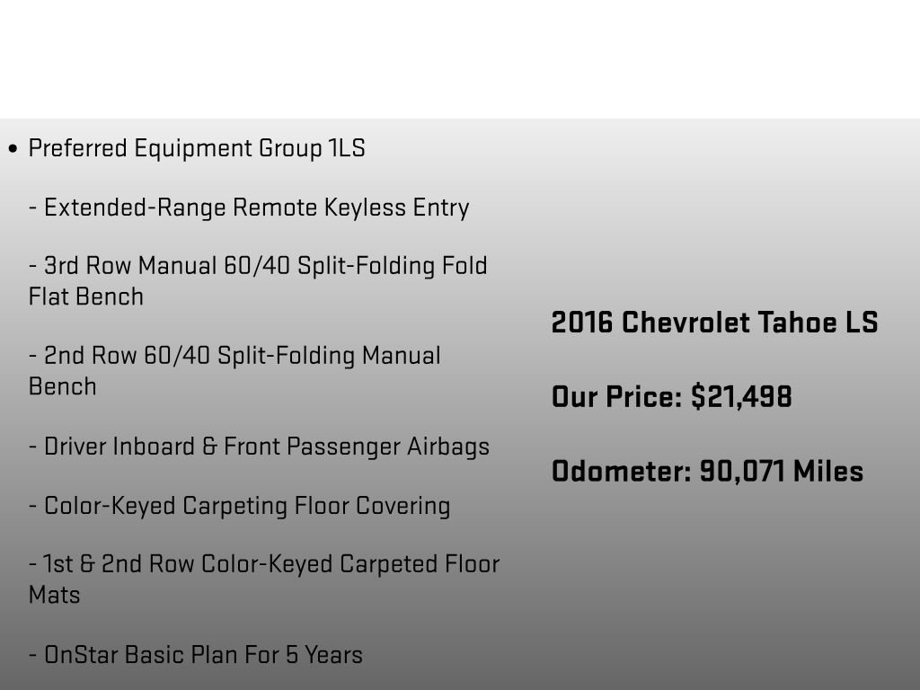 2016 Chevrolet Tahoe LS Black at Auto Express Mitsubishi