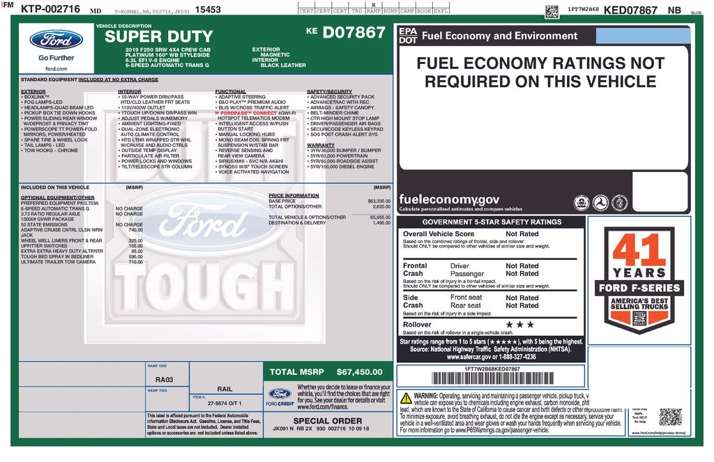 2019 Ford F-250 Super Duty Platinum