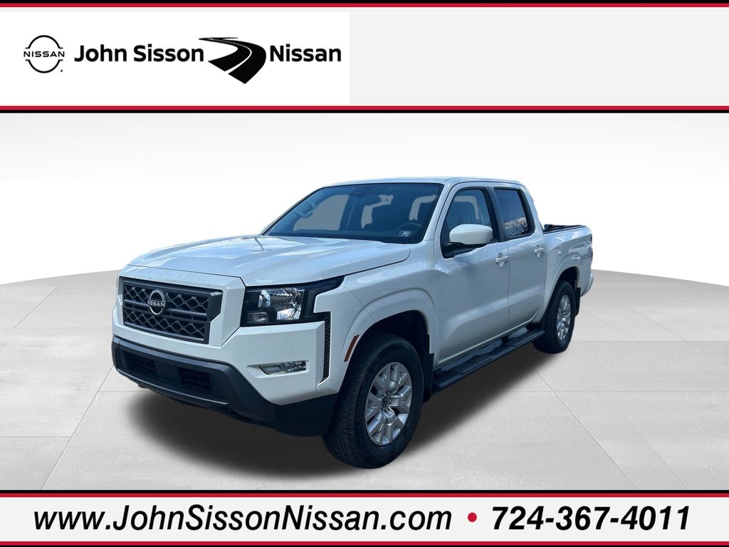 Glacier White 2024 Nissan Frontier SV Crew Cab 4WD Pickup Truck Four-Wheel Drive 9-Speed Automatic Overdrive