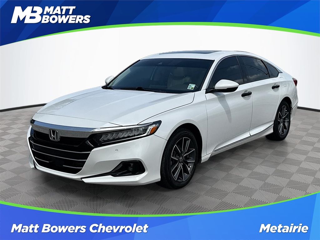 White 2021 Honda Accord Sedan Front-Wheel Drive Continuously Variable Transmission