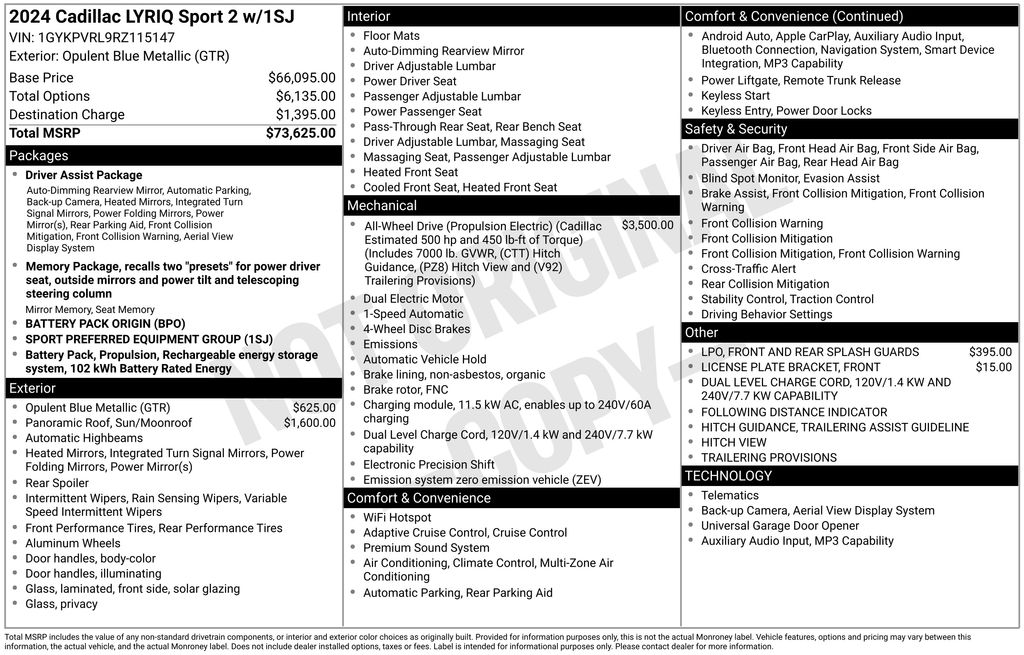 Used Car 2024 Cadillac Lyriq  Sport For Sale Under $50,000 In Austin, Texas