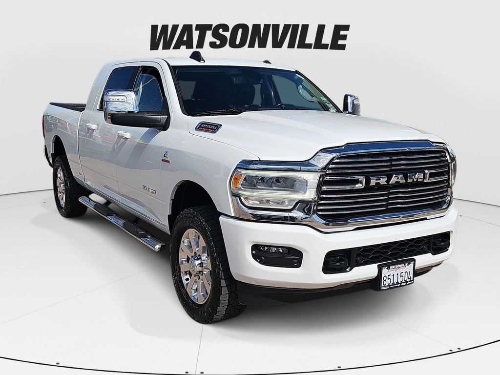 Bright White Clearcoat 2023 RAM 2500 Laramie Mega Cab 4WD Pickup Truck Four-Wheel Drive 6-Speed Automatic