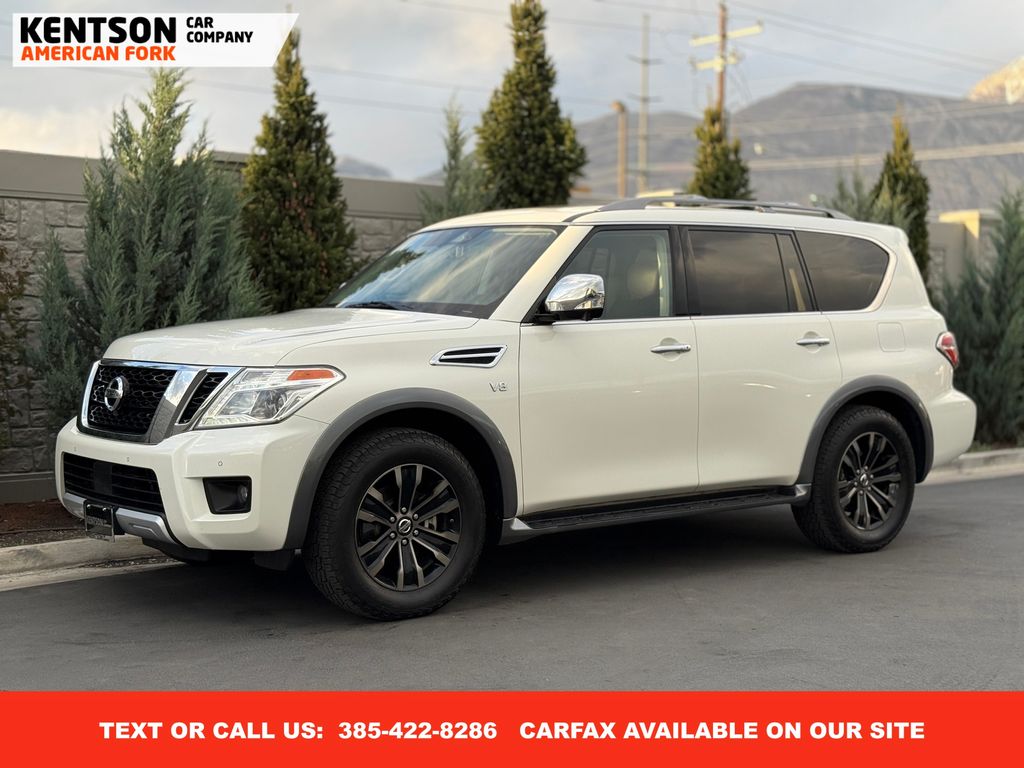 Pearl White 2018 Nissan Armada Platinum 4WD SUV / Crossover Four-Wheel Drive 7-Speed Automatic