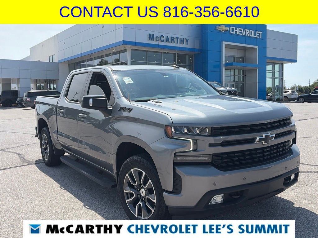 Gray (Steel Metallic) 2021 Chevrolet Silverado 1500 Pickup Truck Four-Wheel Drive Automatic
