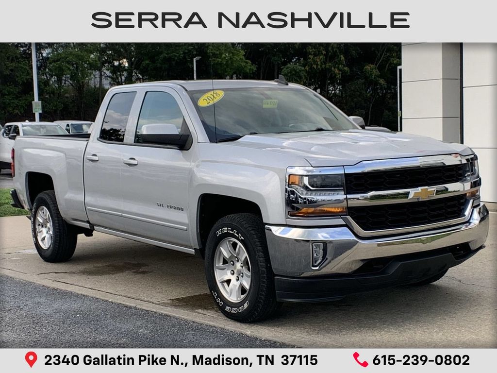 Silver Ice Metallic 2018 Chevrolet Silverado 1500 Pickup Truck Four-Wheel Drive 6-Speed Automatic Overdrive