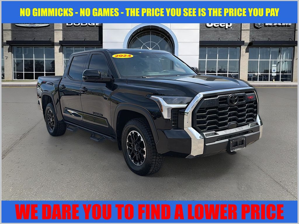 Midnight Black Metallic 2024 Toyota Tundra SR5 CrewMax Cab 4WD Pickup Truck Four-Wheel Drive Automatic