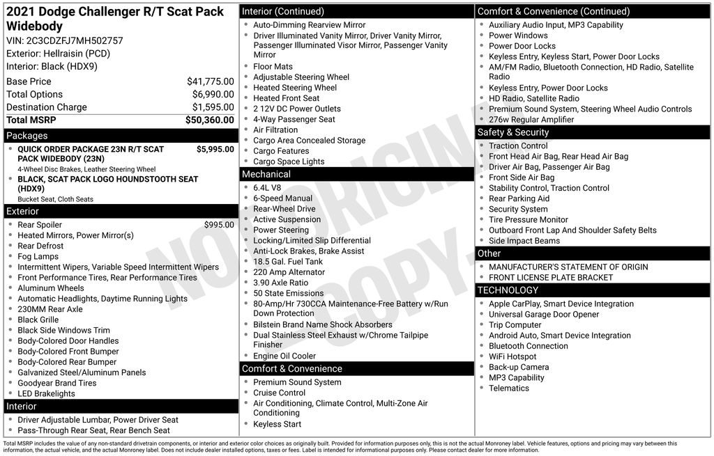 2021 Dodge Challenger R/T Scat Pack Widebody