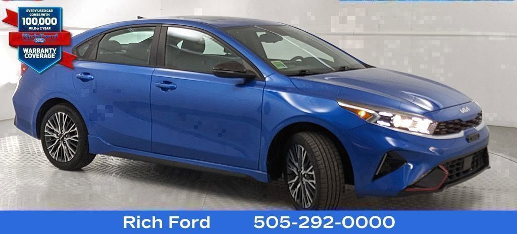 Sporty Blue 2024 Kia Forte GT-Line FWD Sedan Front-Wheel Drive Continuously Variable Transmission