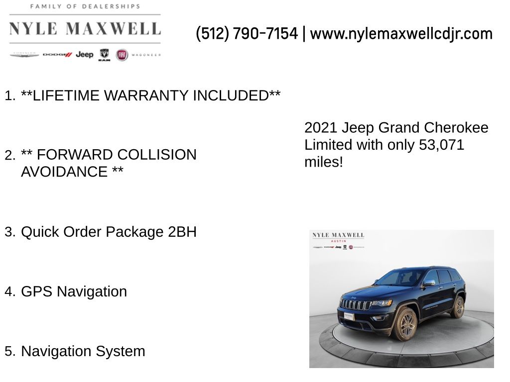 Used Car 2021 Jeep Grand Cherokee  Limited For Sale In Austin, Texas