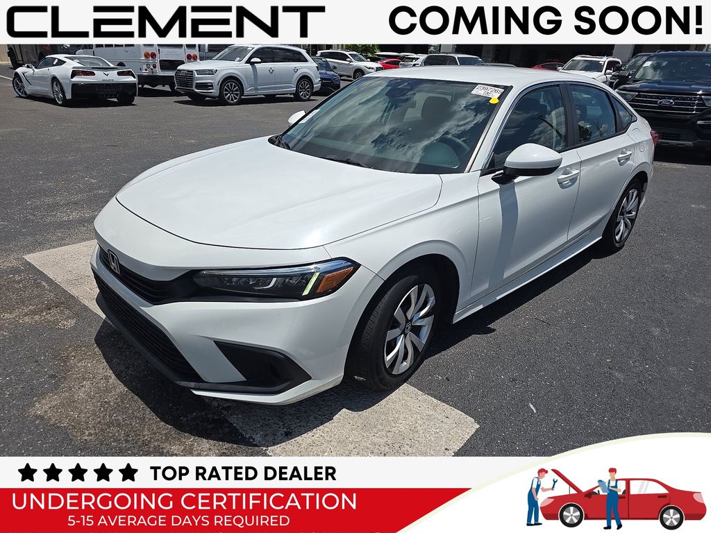 Platinum White Pearl 2022 Honda Civic Sedan Front-Wheel Drive Continuously Variable Transmission