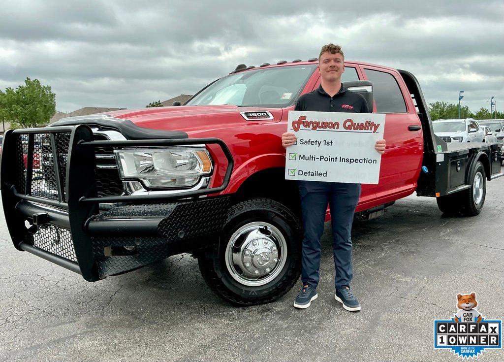 Flame Red Clearcoat 2024 RAM 3500 Chassis Tradesman Crew Cab LB DRW 4WD Pickup Truck Four-Wheel Drive 6-Speed Automatic