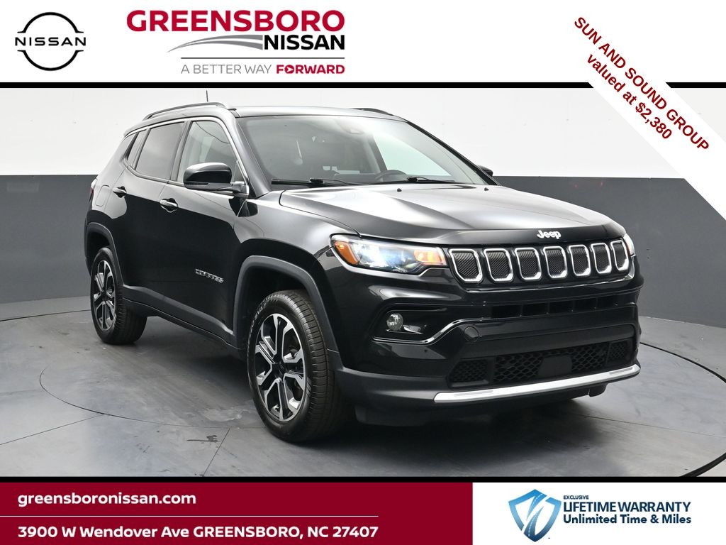 Diamond Black Crystal Pearlcoat 2022 Jeep Compass Limited 4WD SUV / Crossover Four-Wheel Drive 9-Speed Automatic