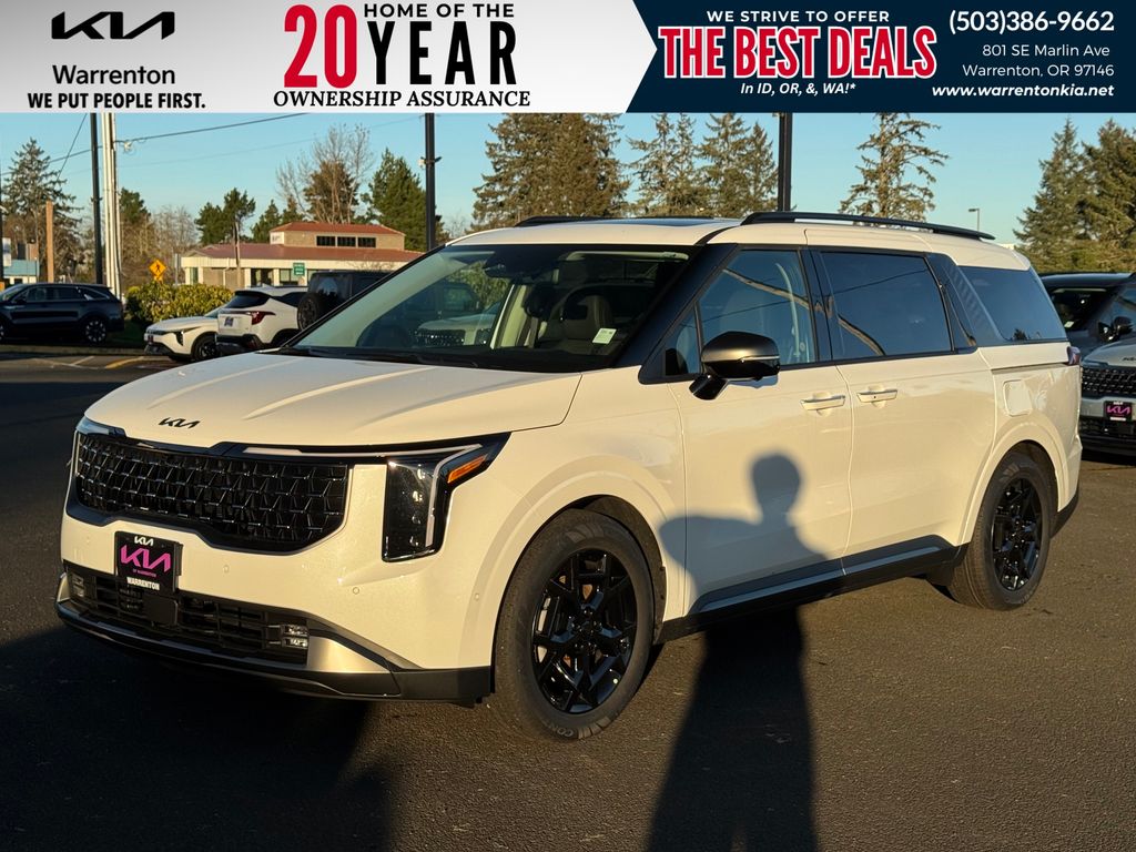 Snow White Pearl 2026 Kia Carnival Minivan Front-Wheel Drive 8-Speed Automatic