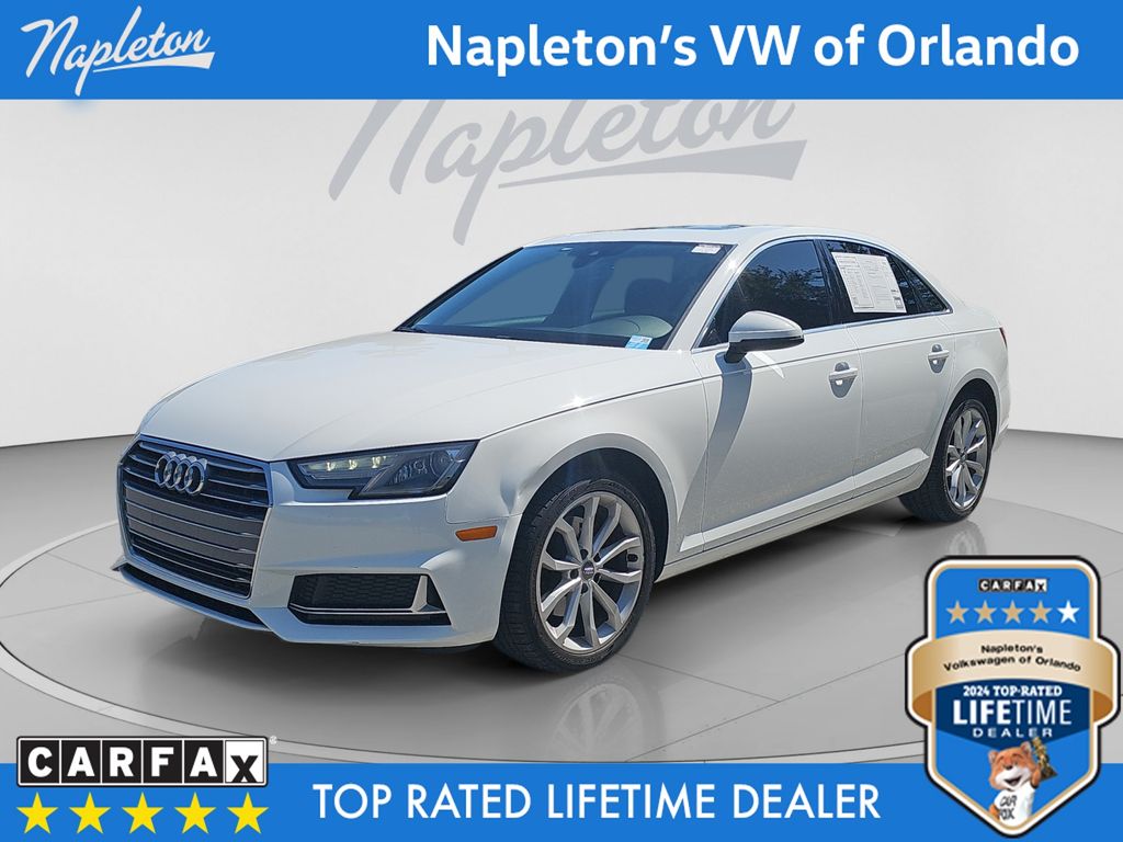 Ibis White 2019 Audi A4 Sedan Front-Wheel Drive 7-Speed Automatic
