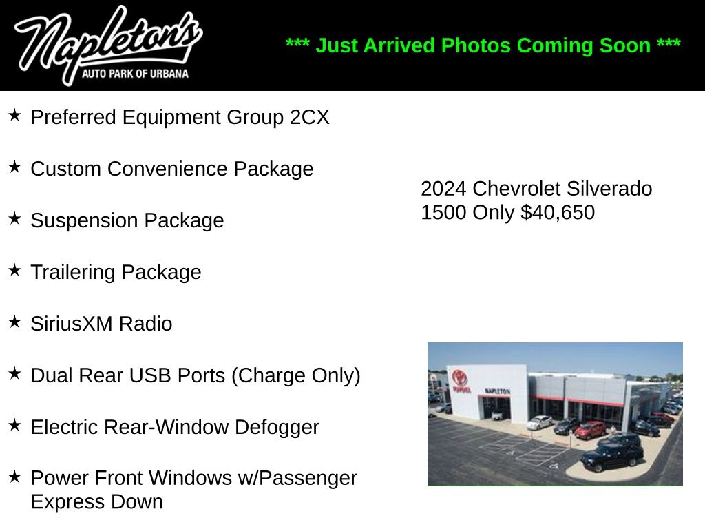 Black 2024 Chevrolet Silverado 1500 Pickup Truck Four-Wheel Drive 8-Speed Automatic