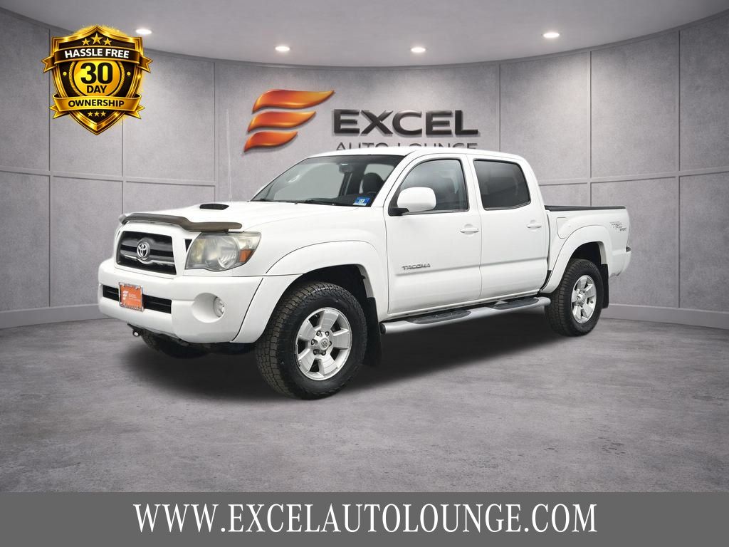 White 2010 Toyota Tacoma Double Cab V6 4WD Pickup Truck Four-Wheel Drive 5-Speed Automatic Overdrive
