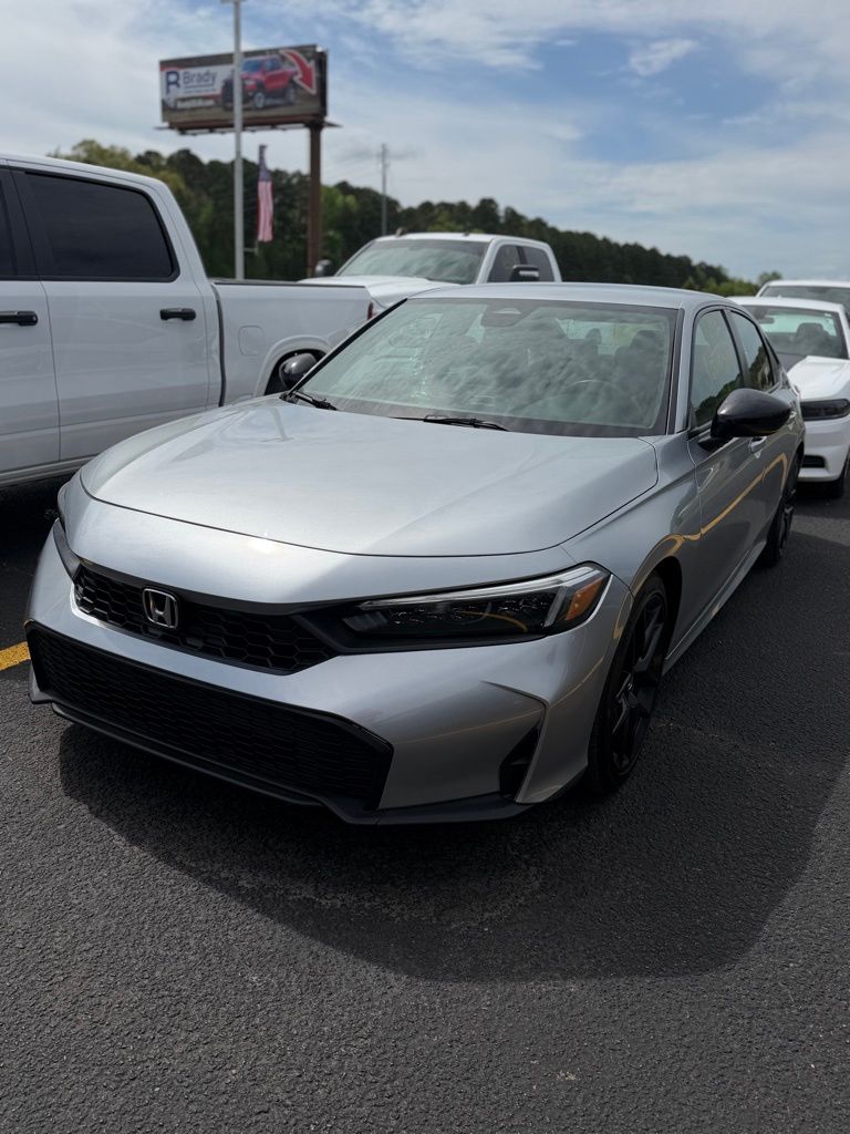 Silver 2025 Honda Civic Sport FWD Sedan Front-Wheel Drive Continuously Variable Transmission