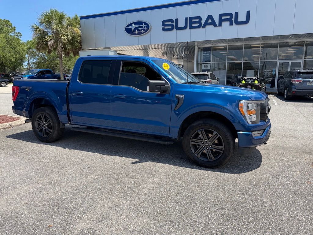 Blue Metallic 2022 Ford F-150 XLT SuperCrew 4WD Pickup Truck Four-Wheel Drive Automatic