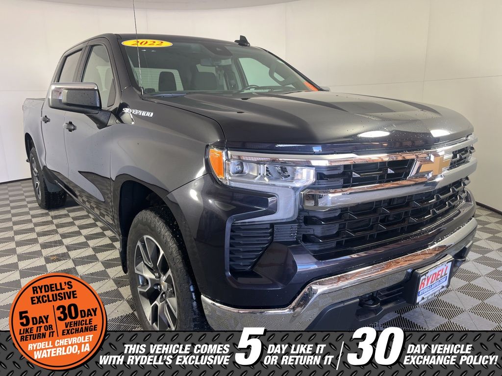 Dark Ash Metallic 2022 Chevrolet Silverado 1500 LT Crew Cab 4WD Pickup Truck Four-Wheel Drive 8-Speed Automatic