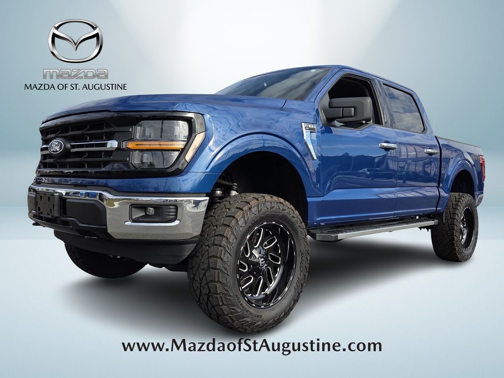Blue 2024 Ford F-150 XLT SuperCrew 4WD Pickup Truck Four-Wheel Drive Automatic