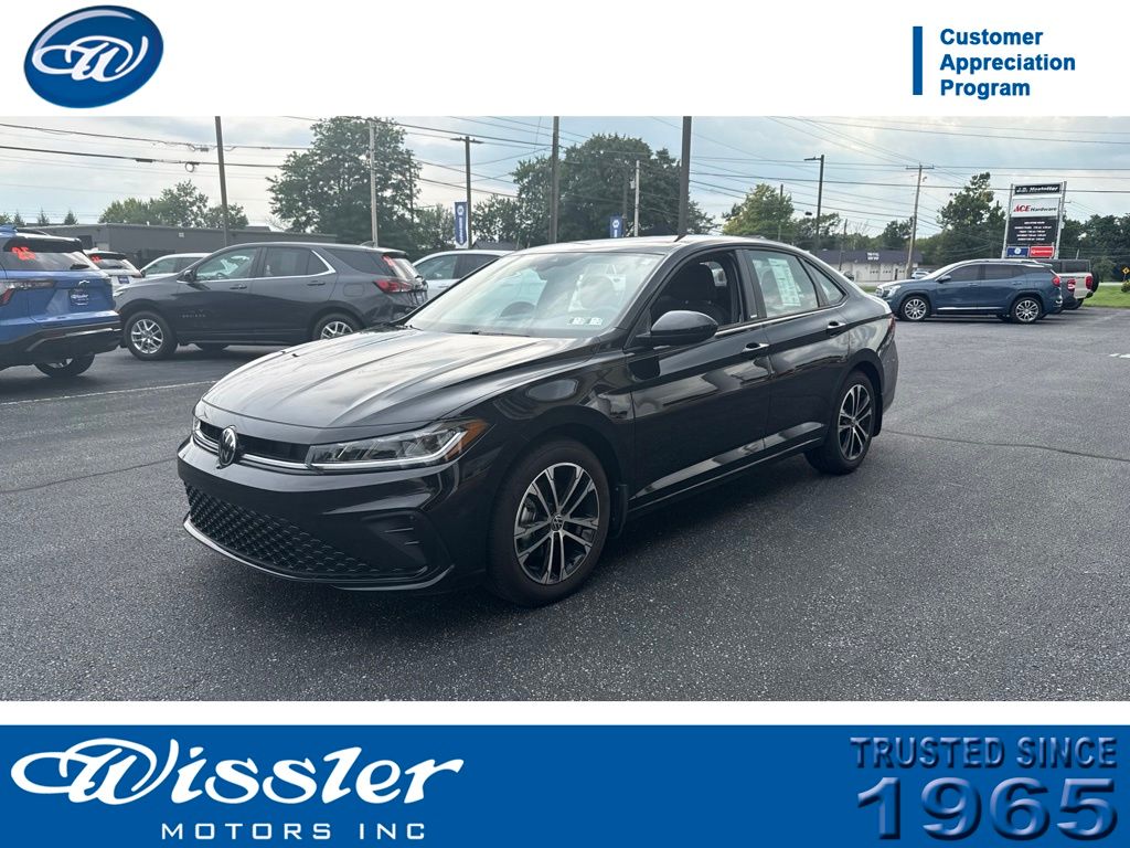 Deep Black 2025 Volkswagen Jetta Sedan Front-Wheel Drive 8-Speed Automatic