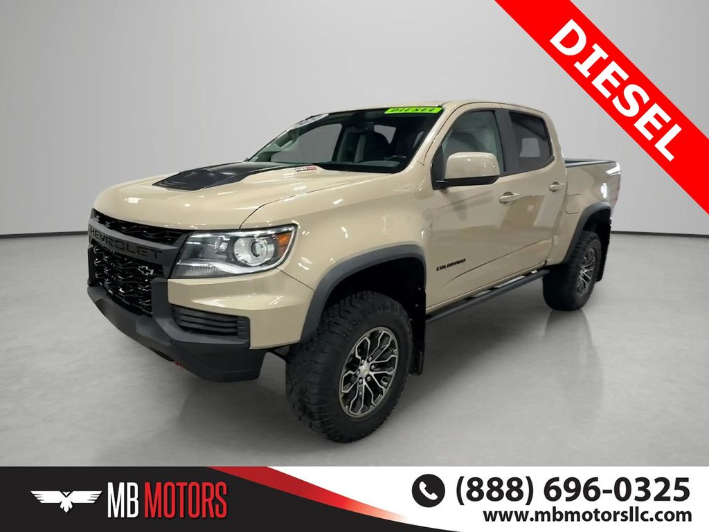 Sand Dune Metallic 2022 Chevrolet Colorado ZR2 Crew Cab 4WD Pickup Truck Four-Wheel Drive 6-Speed Automatic
