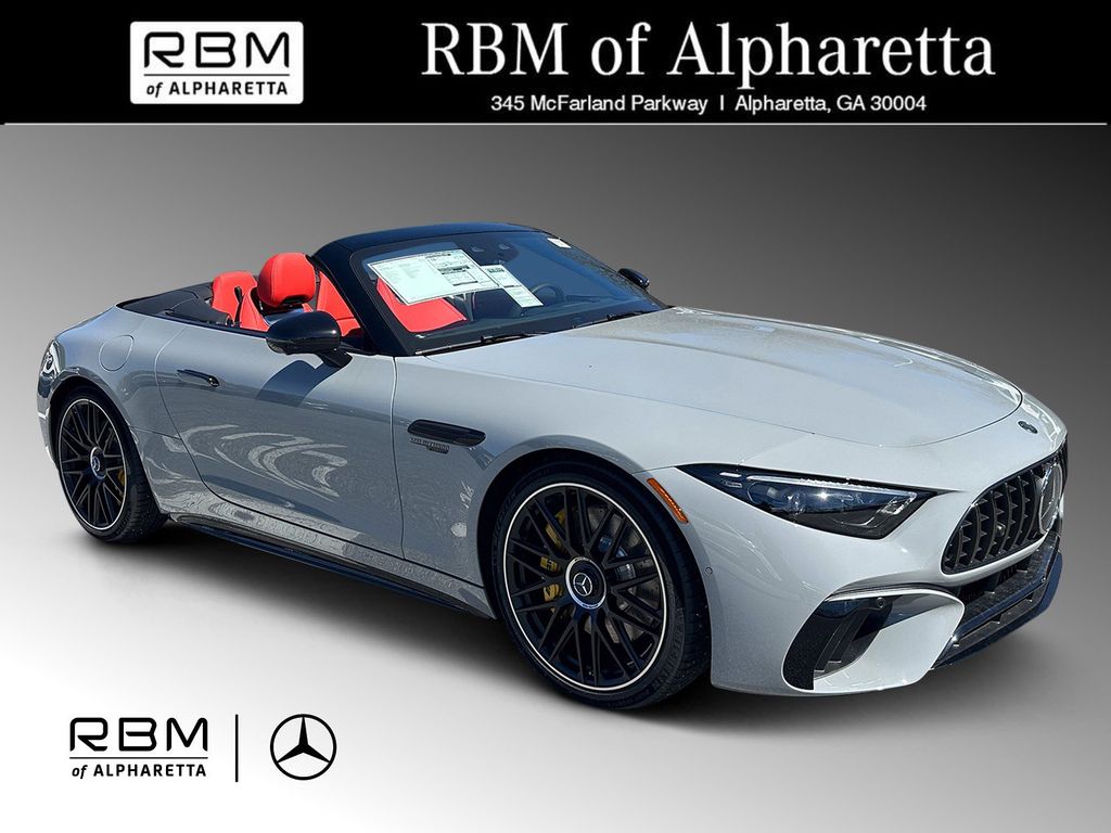 Gray (MANUFAKTUR Alpine Grey) 2026 Mercedes-Benz SL-Class AMG SL 55 4MATIC Convertible All-Wheel Drive 9-Speed Automatic