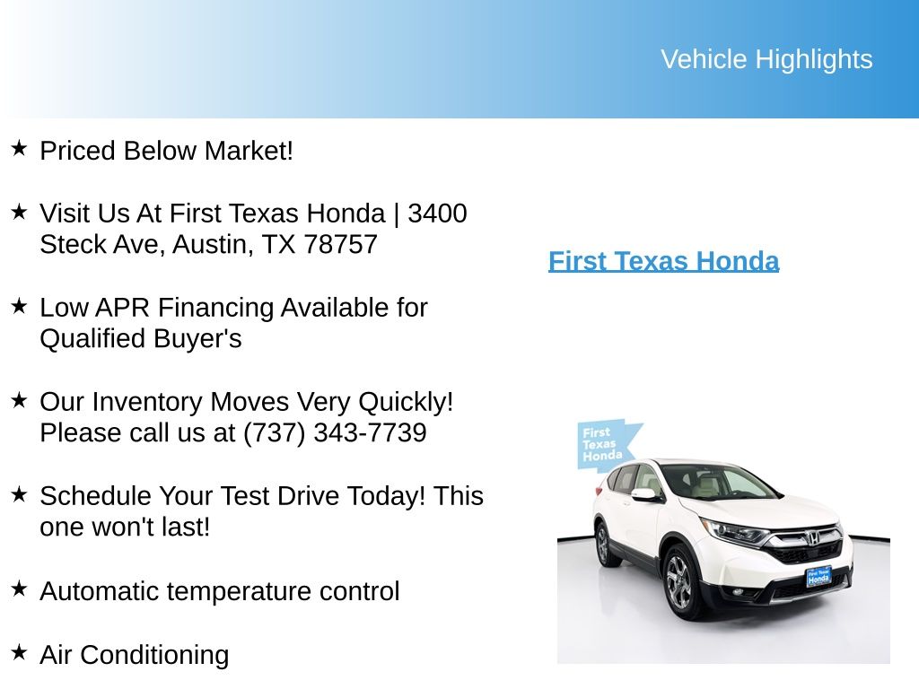 Used Car 2017 Honda Cr-v  Ex For Sale Under $15,000 In Austin, Texas
