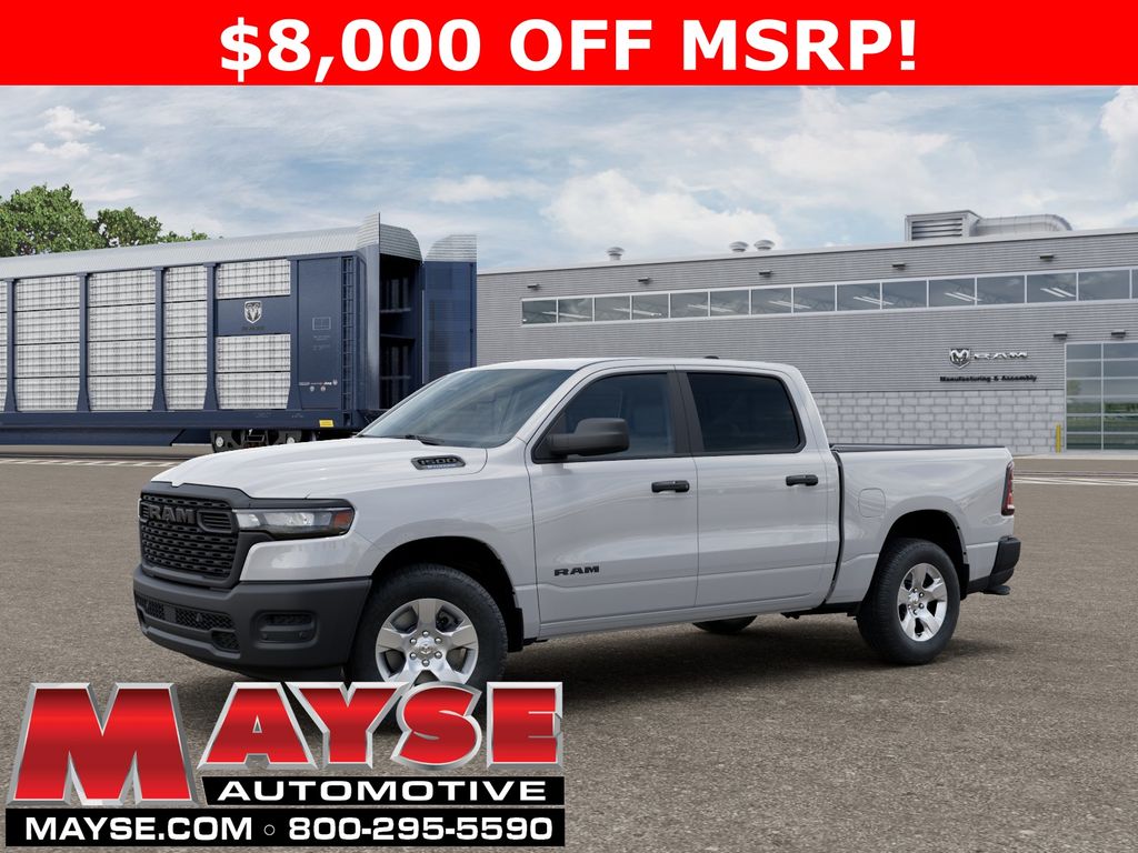 Bright White 2026 RAM 1500 Tradesman Crew Cab 4WD Pickup Truck Four-Wheel Drive 8-Speed Automatic