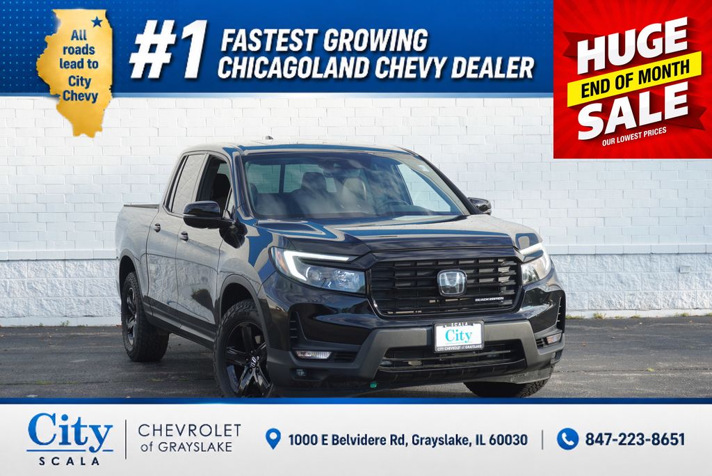 Black 2023 Honda Ridgeline Pickup Truck All-Wheel Drive 9-Speed Automatic