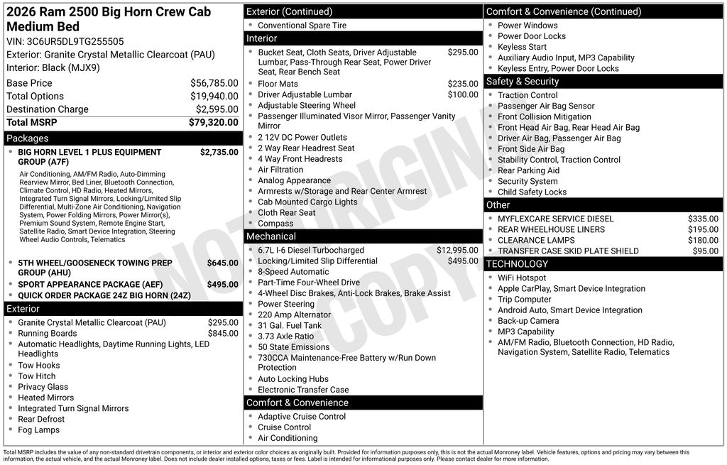2026 RAM Ram 2500 Pickup Big Horn's photo