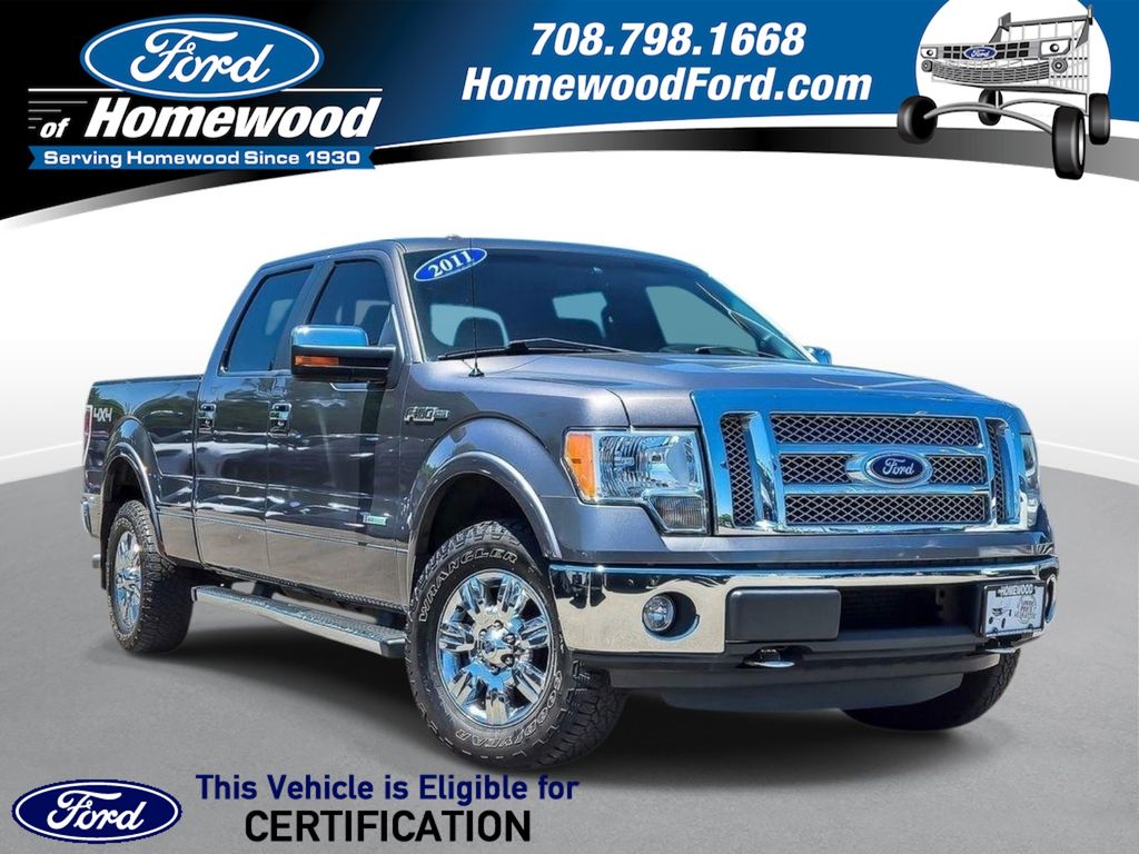 Sterling Gray Metallic 2011 Ford F-150 Lariat SuperCrew 4WD Pickup Truck Four-Wheel Drive 6-Speed Automatic