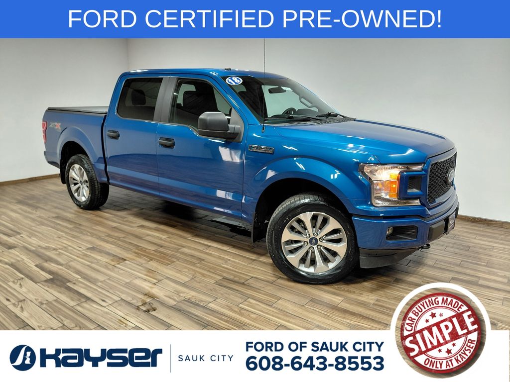 Lightning Blue 2018 Ford F-150 Pickup Truck Four-Wheel Drive Automatic