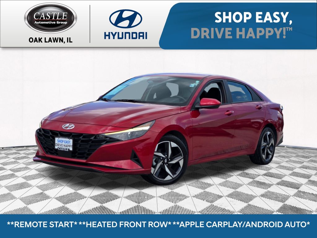 Scarlet Red Pearl 2023 Hyundai Elantra Sedan Front-Wheel Drive Continuously Variable Transmission