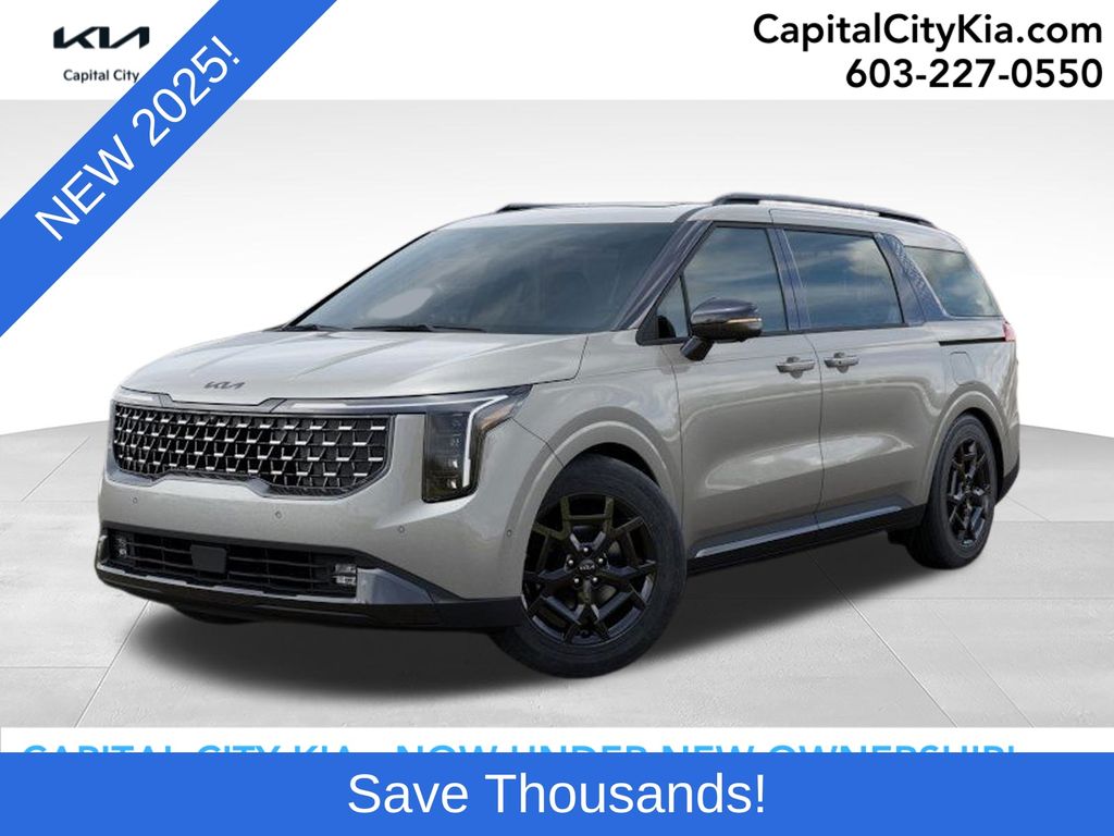White (Ivory Silver) 2025 Kia Carnival Hybrid SX Prestige FWD Minivan Front-Wheel Drive 6-Speed Automatic