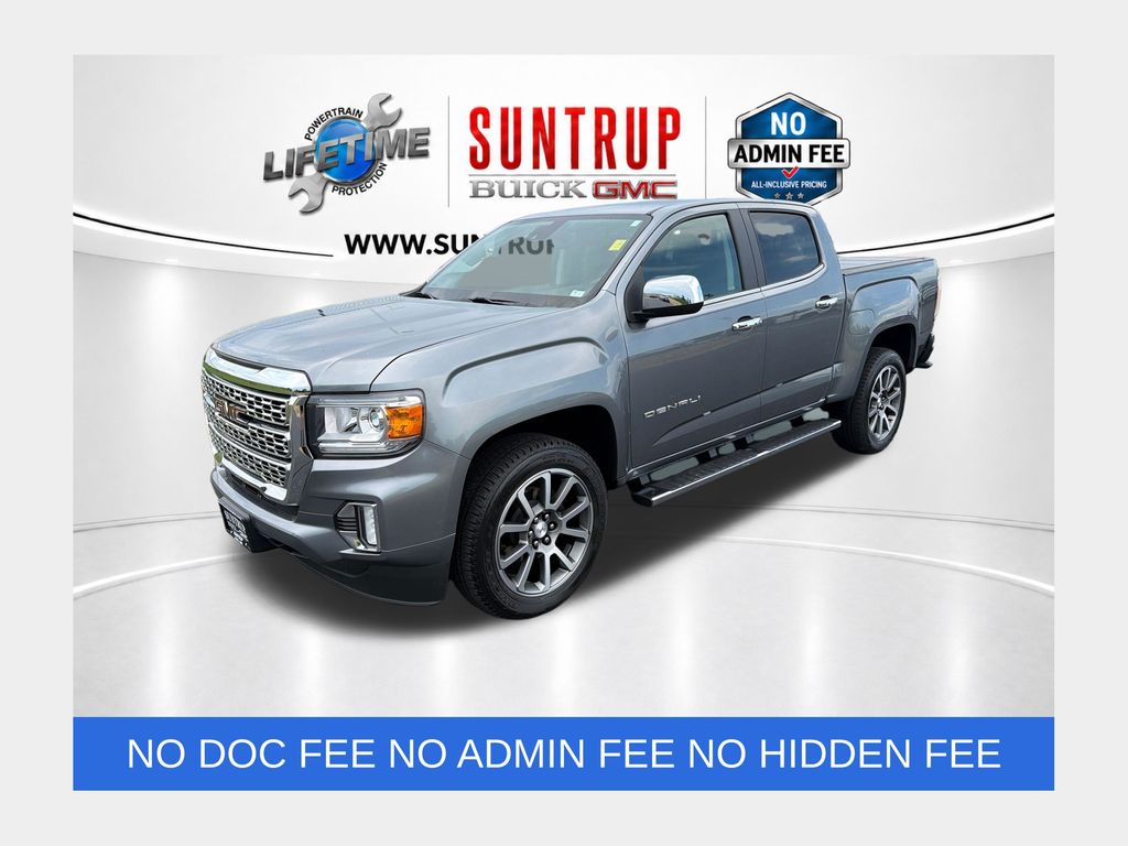 Gray (Satin Steel Metallic) 2021 GMC Canyon Pickup Truck Four-Wheel Drive 8-Speed Automatic