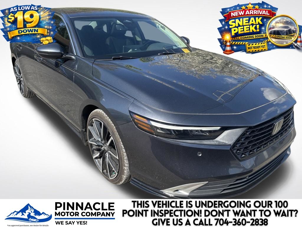 Gray Metallic 2023 Honda Accord Hybrid Touring FWD Sedan Front-Wheel Drive Continuously Variable Transmission